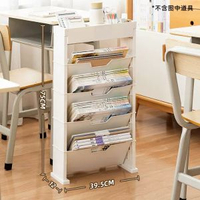 可移動繪本置物架整理書本書架臥室小推車式收納盒支架