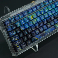 ECHOME Starry Night Oil Painting Theme Keycap Set PBT Dye Subbed Keyboard Cap XDA Profile Art Key Cap for Mechanical Keyboard