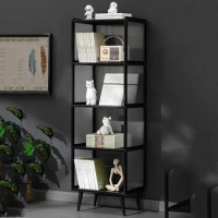 Bedside Black Bookcase Mobile Storage Organizer Perfume Books Bookshelf Small Filing Estanteria Habitacion Minimalist Furniture