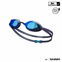 【NIKE 耐吉】SWIM 成人專業型鏡面泳鏡 LEGACY 黑藍 NESSD130-440