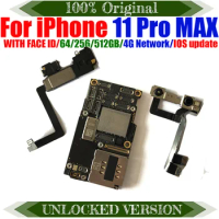 Mainboard For iPhone 11 Pro Max Moterboard with FACE ID Good Working Plate Original without iCloud Main Logic Board Tested 11PM