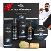 5Pcs Shaving Kit for Men Gift Set Includes Shaving Soap Butter Beard Bib Apron Pre Shave Oil After S