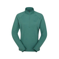 【RAB】Sonic LS Zip Wmns 長袖透氣拉鍊排汗衣 女款 尤加利綠 #QBL04