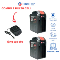 [COMBO 2 PIN 30 CELL TẶNG SẠC] - Pin 30Cell Makita Có Đèn Báo Dung Lượng Pin, Chân Pin Phổ Thông m21
