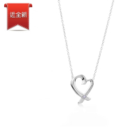 二手品 Tiffany&amp;Co. Loving Heart 愛心鑲鑽石925純銀項鍊