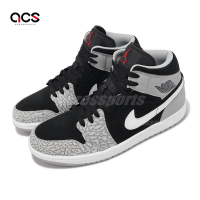 Nike 休閒鞋 Air Jordan 1 Mid SE 男鞋 灰 黑 爆裂紋 喬丹 皮革 中筒 AJ1 DM1200-016