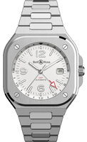 Bell &amp; Ross 柏萊士 BR 05 GMT系列時尚機械錶(BR05G-SI-ST/SST)-41mm-白面鋼帶【刷卡回饋 分期0利率】【APP下單22%點數回饋】