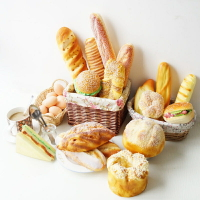 lmdec高仿真面包模型食物道具 仿真食品模型法式長條假軟蛋糕裝飾