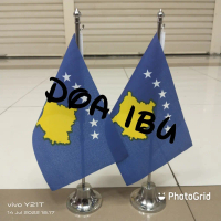 tiang stenlis meja+bendera KOSOVO