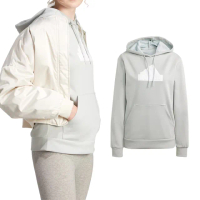 【adidas 愛迪達】W FI BOS Hoodie 女款 灰色 運動 休閒 帽T 口袋 連帽 長袖 IM4877