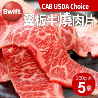 【築地一番鮮】美國安格斯CAB USDA Choice翼板牛燒肉片5盒(200g/盒)免運組