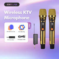 IDEELAB Wireless KTV Microphone Kit dengan Pickup 360° Omnidirectional & Baterai Tahan Lama Cocok un