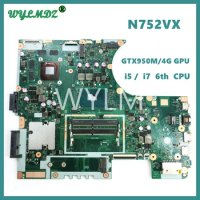 N752VX With i5-6300HQ i7-6700HQ CPU GTX950M GPU Notebook Mainboard For ASUS Vivobook Pro N752V N752VX N752VW Laptop Motherboard