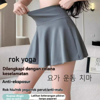Rok olahraga wanita yoga impor  pinggang tinggi  rok tenis dan bulu tangkis  rok pendek fitness anti