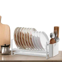 Dish Drying Rack Kitchen Dish Rack Drying Rack With Utensil Holder Portable Kitchen Cabinet Dish Rack For Counter Lid And