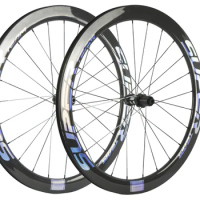SUPERTEAM 700C Carbon Wheels Road Bicycle Disc Brake Wheelset 50mm Clincher UD Glossy
