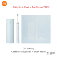 Xiaomi Mijia Sonic Electric Toothbrush T500C Wireless Induction Charging Waterproof Gift Package with Storage Box 4 Brush Head