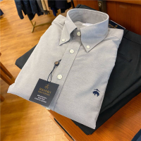 ต้นฉบับนำเข้าแท้จริง Brooks Brothers เสื้อเชิ้ตแขนยาวผ้าฝ้ายสำหรับผู้ชายแบบซักและใส่ได้สำหรับธุรกิจแ