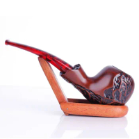 Red Texture Carved Pipe Chimney Smoking Pipes Mouthpiece Herb Tobacco Pipe Cigar Gifts Narguile Grinder Smoke