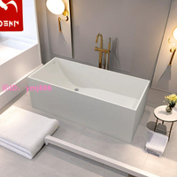 家用人造石浴缸成人獨立式小戶型長方形民宿一體式雙人日式浴盆