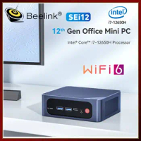 Beelink Intel 12th Gen i7-12650H 32GB DDR4 500GB NVME SSD 1000M SEi12 12650H SEi 12 Mini PC Desktop Gaming Computer WiFi6 BT5.2