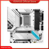 JGINYUE B760M Motherboard LGA 1700 Support Intel Core i3/i5/i7/i9 12th 13th 12100 13100 12400 12600K 13600K CPU B760M-Snow Dream
