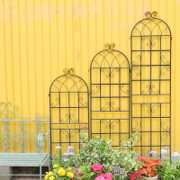 鐵藝黑色網格籬笆爬藤架花園庭院月季鐵線蓮花架戶外植物花墻支架