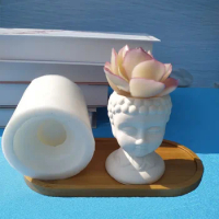 3D Silicone Mold Buddha Flower Pot Making Succulent Pot Plant Cement Concrete Flower Pot Mould DIY Forms