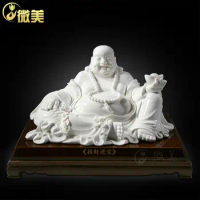 Dehua ceramics 16 inch Maitreya Buddha Maitreya Ruyi felicitous wish of making money Maitreya Buddha Bodhisattva statue ornament