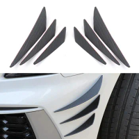 6PCS Car Bumper Strip Car Front Bumper Lip Splitter Fins Universal Fitment Body Spoiler Canards Carbon Fibe Auto Accessories