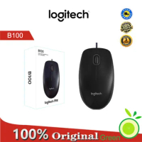 Logitech optical mouse B100 with cable, 1000 DPI, high resolution, for business, Workshop