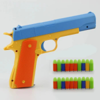 M1911 Soft Bullet Toy Gun Manual Pistol Gun Dart Blaster Shooting Toy Fake Gun For Kids Boys Birthday Gifts Outdoor Games