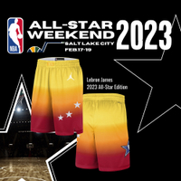 Nike 短褲 All-Star Edition Jordan NBA 男款 黃 紅 褲子 漸層 球褲 DX6335-600