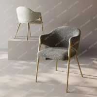 Unique Upholstered White Dining Chair Nordic Velvet Indoor Designer Lounge Chair Lounge Chair Balcony Silla Comedor Furniture