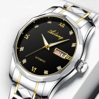 AILANG New Men 30M Waterproof Business Luminous Automati Day Of The Week Display Mechanical Stainless Steel Strap Watches 202