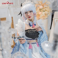 In Stock UWOWO Ayaka Cosplay Maid Costume Genshin Impact Cosplay Maid Dress Maid Ver. Kamisato Ayaka Women Halloween Costumes