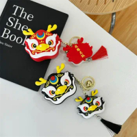 For Samsung Galaxy Buds FE/Buds 2 pro/Buds 2/Buds pro/Buds Live,Cartoon dragon head Design Silicone Earphone Case with keychain