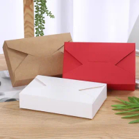 Envelope Style Kraft Paper Box, White Christmas Cookie Candy Boxes for Birthday, Wedding Party Gift Packaging, 20PCs,