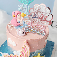 【生日快樂】美人魚色系蛋糕蠟燭(夢幻少女感 特殊造型蠟燭 慶生派對 裝飾品 配件 英文字母 插牌 字牌)