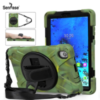 Shockproof Kids Safe PC + Silicon Stand Shoulder Strap Tablet Cover For Lenovo TAB M8 FHD 2020 8.0 inch TB-8705F TB-8705N Case
