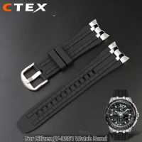 Rubber watch strap For Citizen Radio Watch JY8051-08E JY8051-59 Eagle In The Air Green Hawk Watch Band Crater Strap 24mm