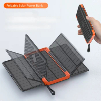 Folding Solar Power Bank with Solar Panel 20000mAh Wireless Charger Powerbank for iPhone 15 Samsung Huawei Xiaomi Spare Battery