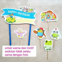 hiasan kue ulang tahun cake topper satu set karakter Didi & Friends