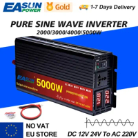 Inverter 12V 220V 2000W 3000W 4000W 5000W 24V DC To 110V AC Pure Sine Wave Voltage Converter 12 220 Power Car Micro Inverter