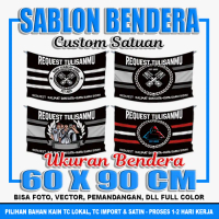 Jasa Sablon Bendera Suporter Mini Flag Ultras Custom Satuan 60x90 cm