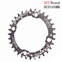 Durable And Practical Strong Hardness MTB Bike Round Chainring Chain Ring Single Disc BCD 104mm 32/34/36/38T Sprocket