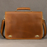 High-quality Cowhide Messenger Bag for Men, Ideal for Daily Commute and Business