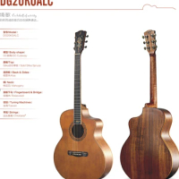 DG20KOALC Merida 41 inch GC acoustic guitar, solid spruce top, koa sides and back, high quality cutaway acoustic guitar