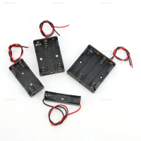 1-4 Slots AAA Battery Holder 1.5V-6V with 2Pin Wire Leads for Power Bank DIY Electronics FEH1MY
