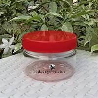 Toples Plastik 400 ml / Toples Cookies 400 ml Merah
